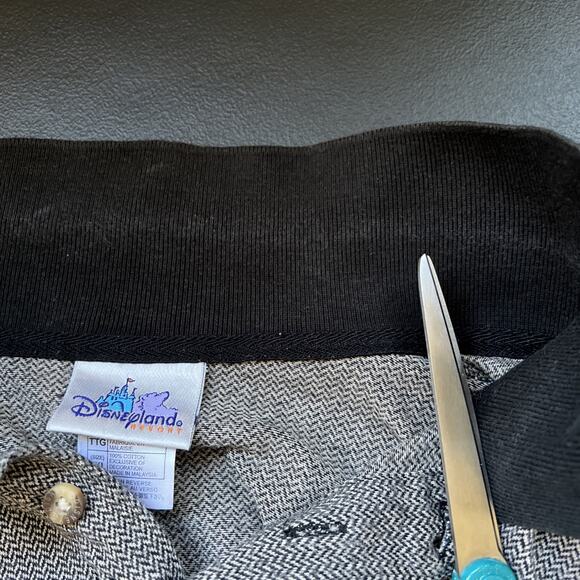 VTG Disneyland Resort Polo Shirt 2XL Tan Black Cotton Houndstooth Mickey Mouse - Picture 12 of 12